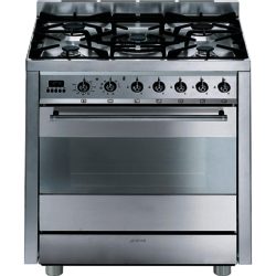 Smeg C7GPX8 Symphony 70cm Dual Cavity Duel Fuel Pyro Range Cooker in Stainless  Steel